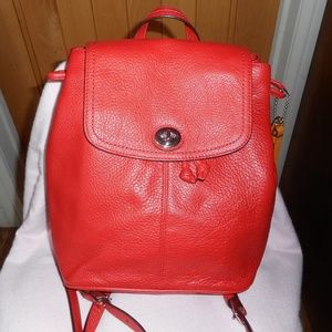 Genuine Coach Vermillion Red small backpack